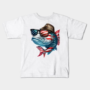 Cool American Bass Fish #1 Kids T-Shirt